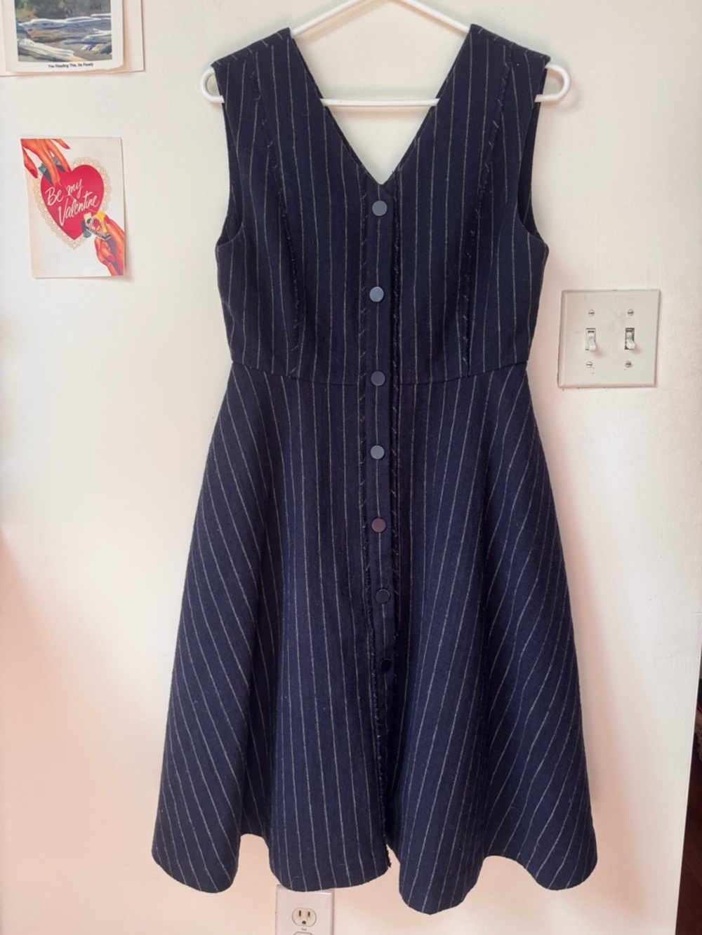 Wool Vintage Dress with Snaps